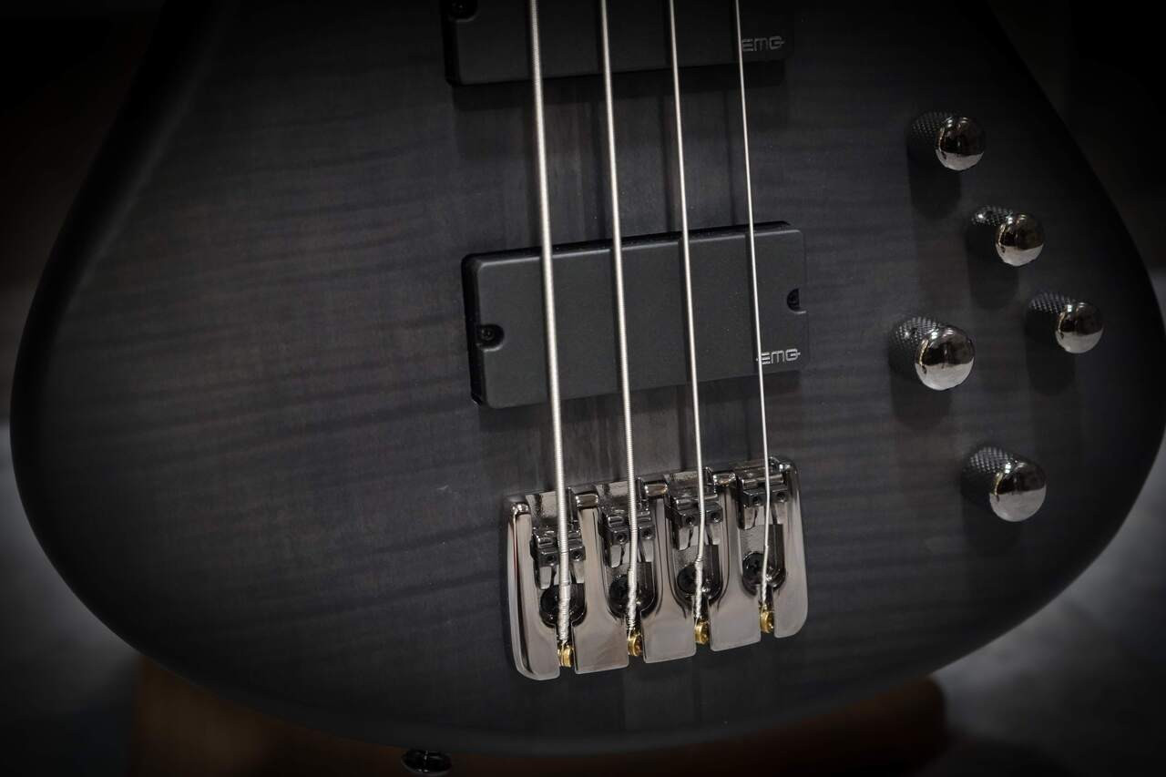 Shop the Schecter Stiletto Studio-4 Bass Guitar in See-Thru Black Satin (2711) at Musician Madness. Powerful active tone, sleek feel, fast shipping.