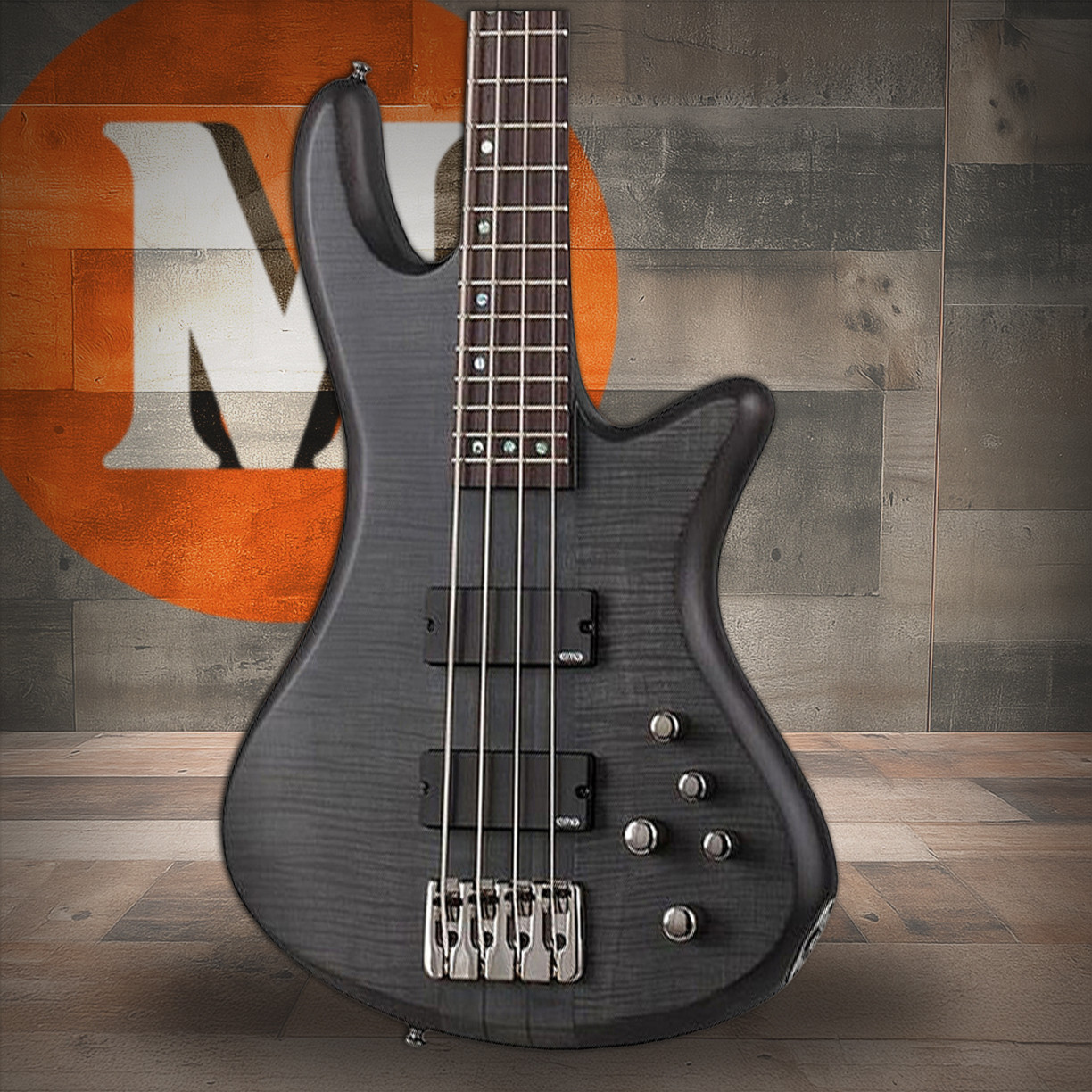 Schecter Stiletto Studio-4 Bass Guitar - See-Thru Black Satin