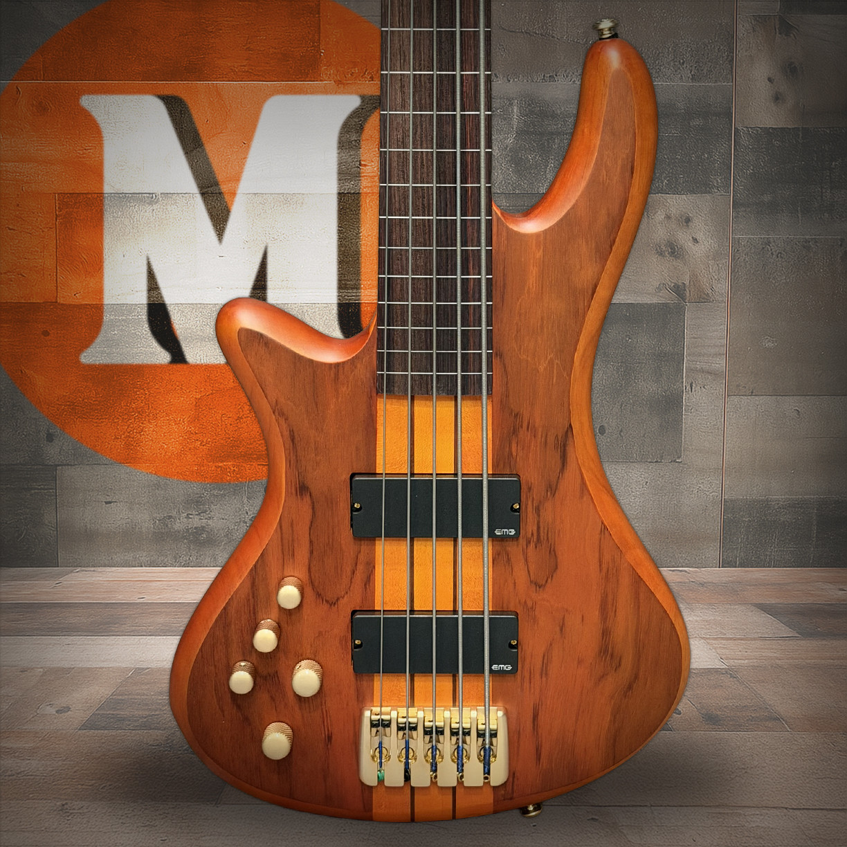 Schecter Stiletto Studio-5 Left Hand Bass - Satin Honey (2775