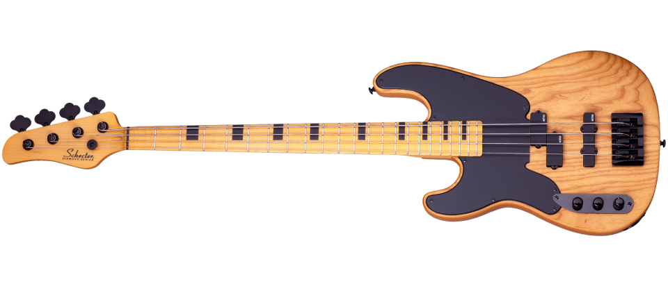 Schecter Model-T Session Left-Handed Electric Bass - Aged Natural Satin (2849) | Musician Madness
