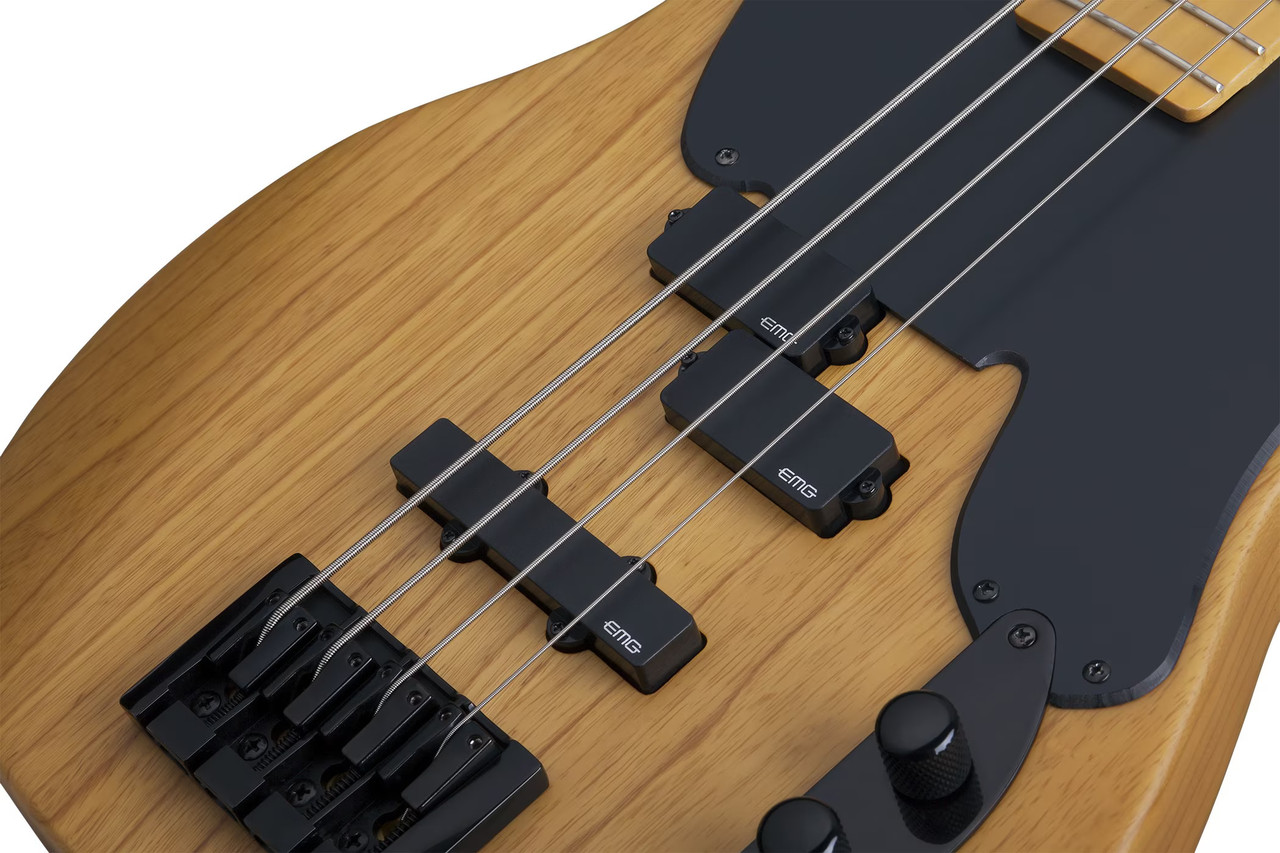Schecter Model-T Session Left-Handed Electric Bass - Aged Natural Satin (2849) | Musician Madness