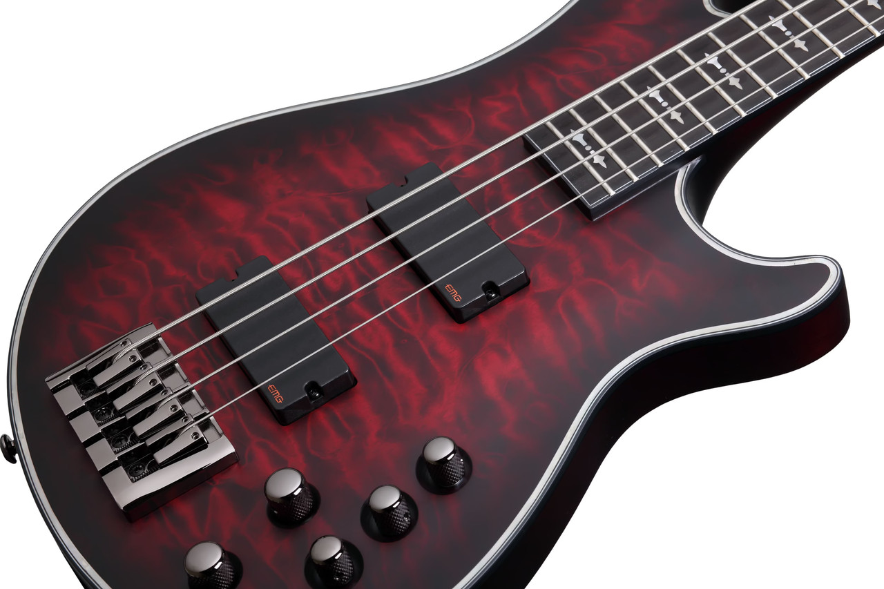 Schecter Hellraiser Extreme-4 - Crimson Red Burst Satin (1910)