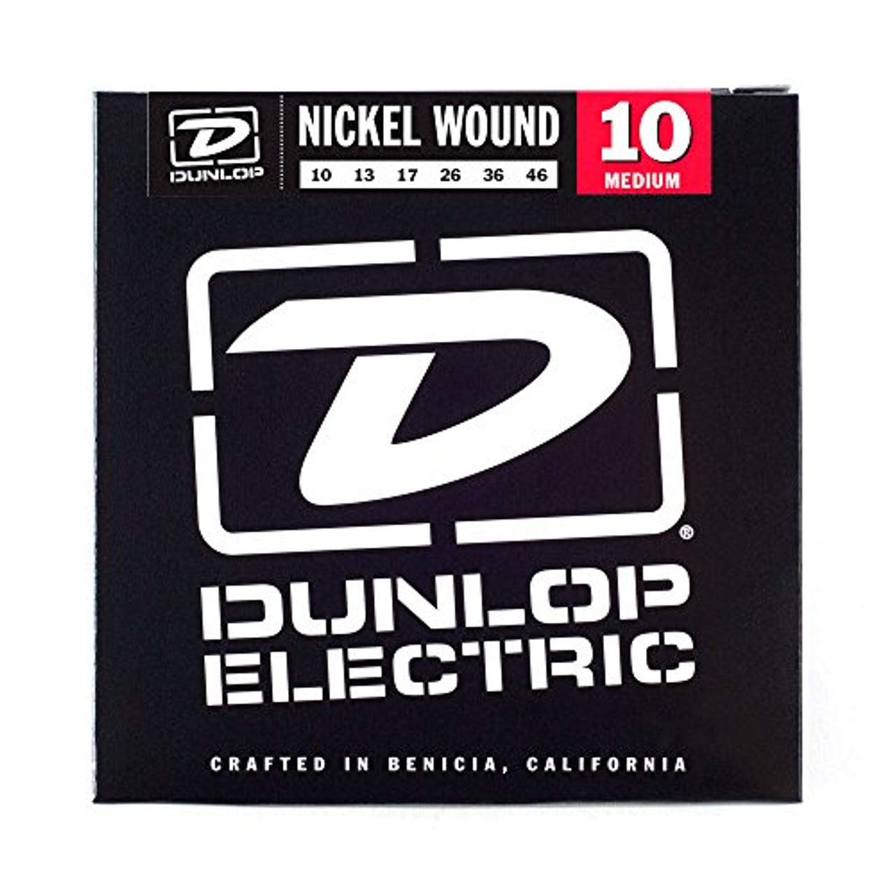 Dunlop DEN1046 Nickel Wound Electric Guitar Strings, Medium, .010-.046, 6 Strings/Set