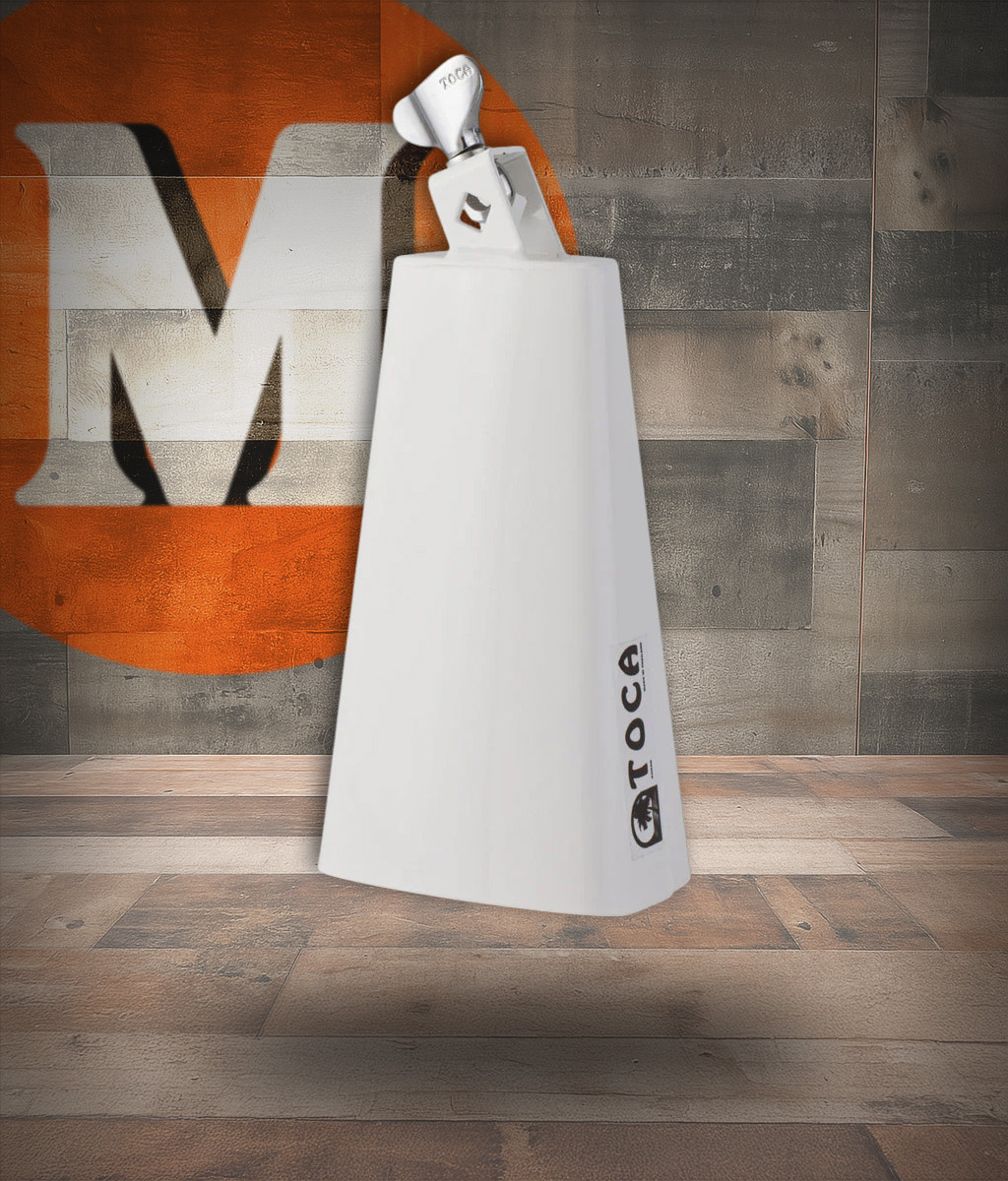 The Toca 4426-T Bongo Bell features a durable steel construction with a bright white finish and delivers a crisp, projecting tone suited for Latin styles, drum kits, and percussion ensembles. Its standard mounting bracket ensures compatibility with most percussion mounts, making it a versatile addition to any setup.