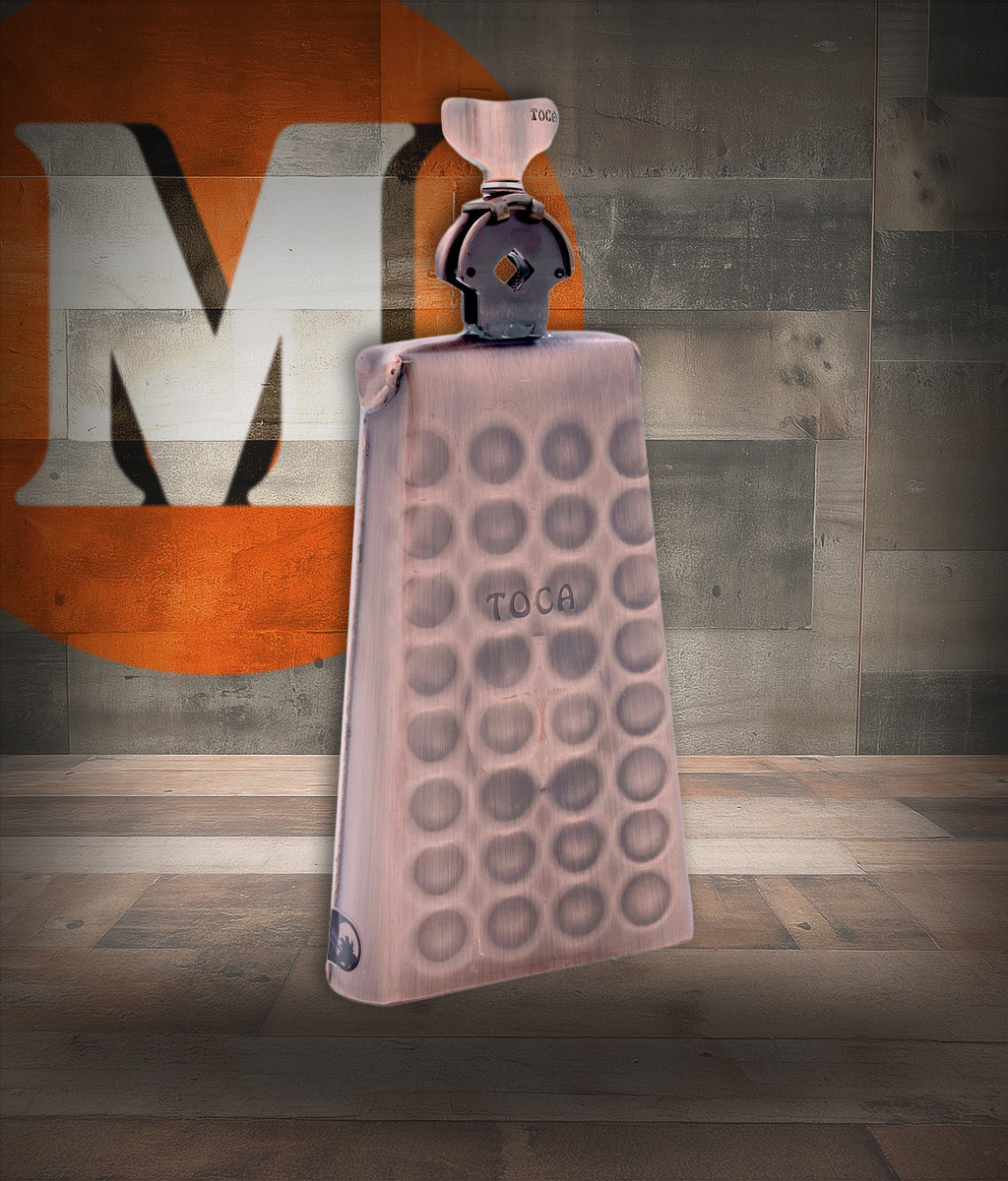 Toca Pro Line Cowbell - Groove Black Copper (TPC-4BC) featuring a stylish black copper finish, durable construction, and a bright, cutting percussion tone.