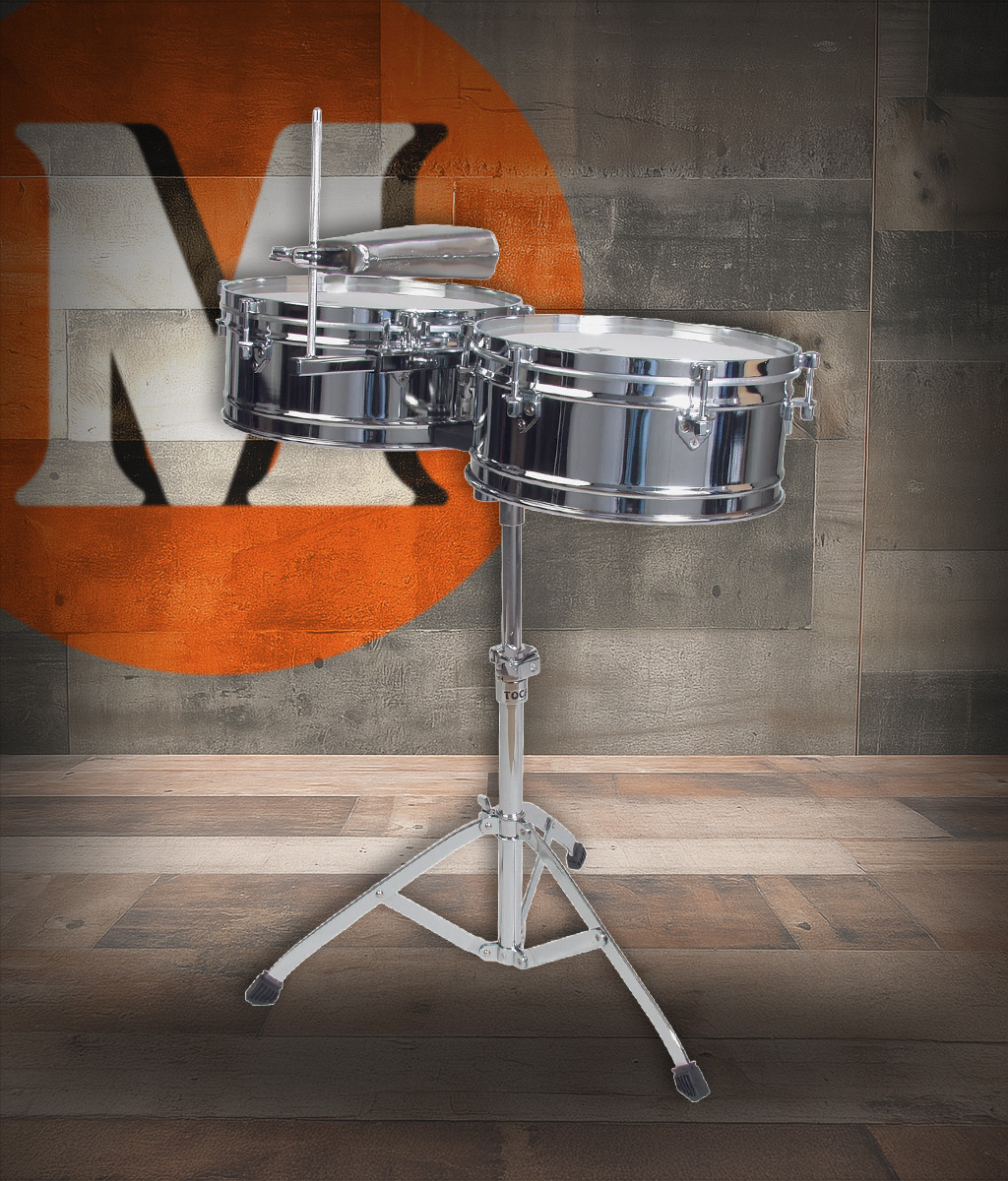 The Toca Steel Timbales (T-315) feature 14" and 15" steel shells that deliver bright, sharp, and projecting tones ideal for salsa, timba, and Latin jazz. Includes a height-adjustable stand, tuning hardware, and chrome finish for durability and stage appealÃ¢â‚¬â€excellent for students, working percussionists, and ensemble players seeking authentic Latin sound.