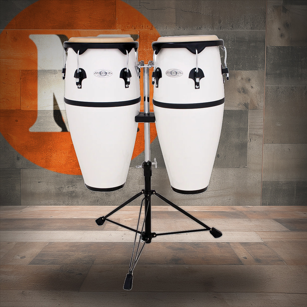 Toca Synergy Fiberglass Conga Set 10" & 11" - White (2300FWH) | Musician Madness