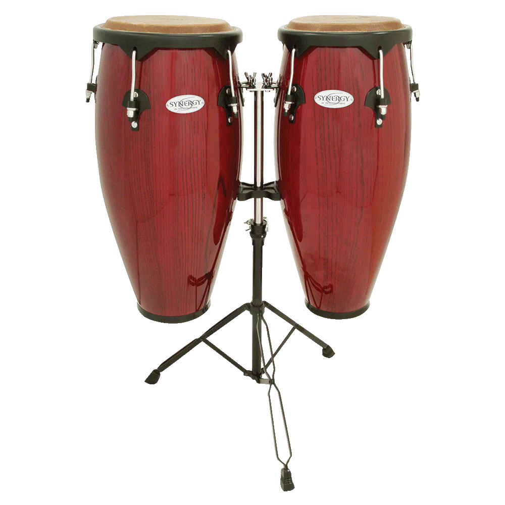 Toca Synergy Conga Set 10"/11" w/ Stand - Red (2300RR) | Musician Madness