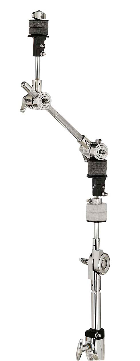 The DW DWSM909 Cymbal Stacker features sturdy construction and an angle-adjustable design that allows drummers to mount additional cymbals on top of an existing stand. Perfect for creating compact, multi-layered cymbal setups, it provides secure mounting, flexible positioning, and reliable performance for studio and stage use.