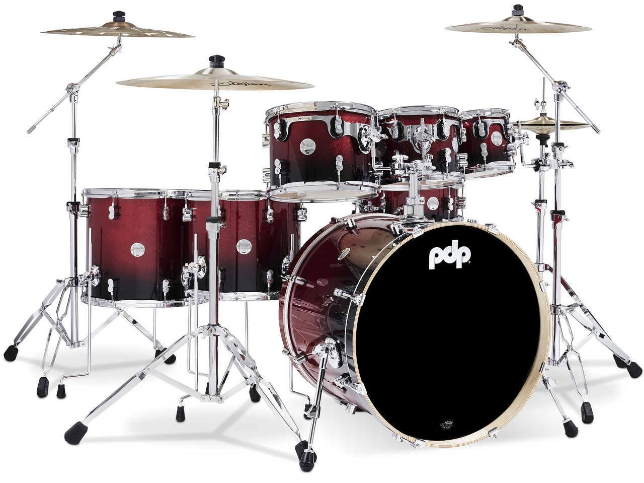 The PDP Concept Maple 7-Piece Drum Set (PDCM2217RB) features all-maple shells crafted for warm lows, articulate mids, and powerful projection. The Red-to-Black Fade finish delivers striking stage presence, while chrome hardware adds durability and a clean aesthetic. A full, versatile configuration makes this kit ideal for drummers in rock, studio, worship, and live performance environments.