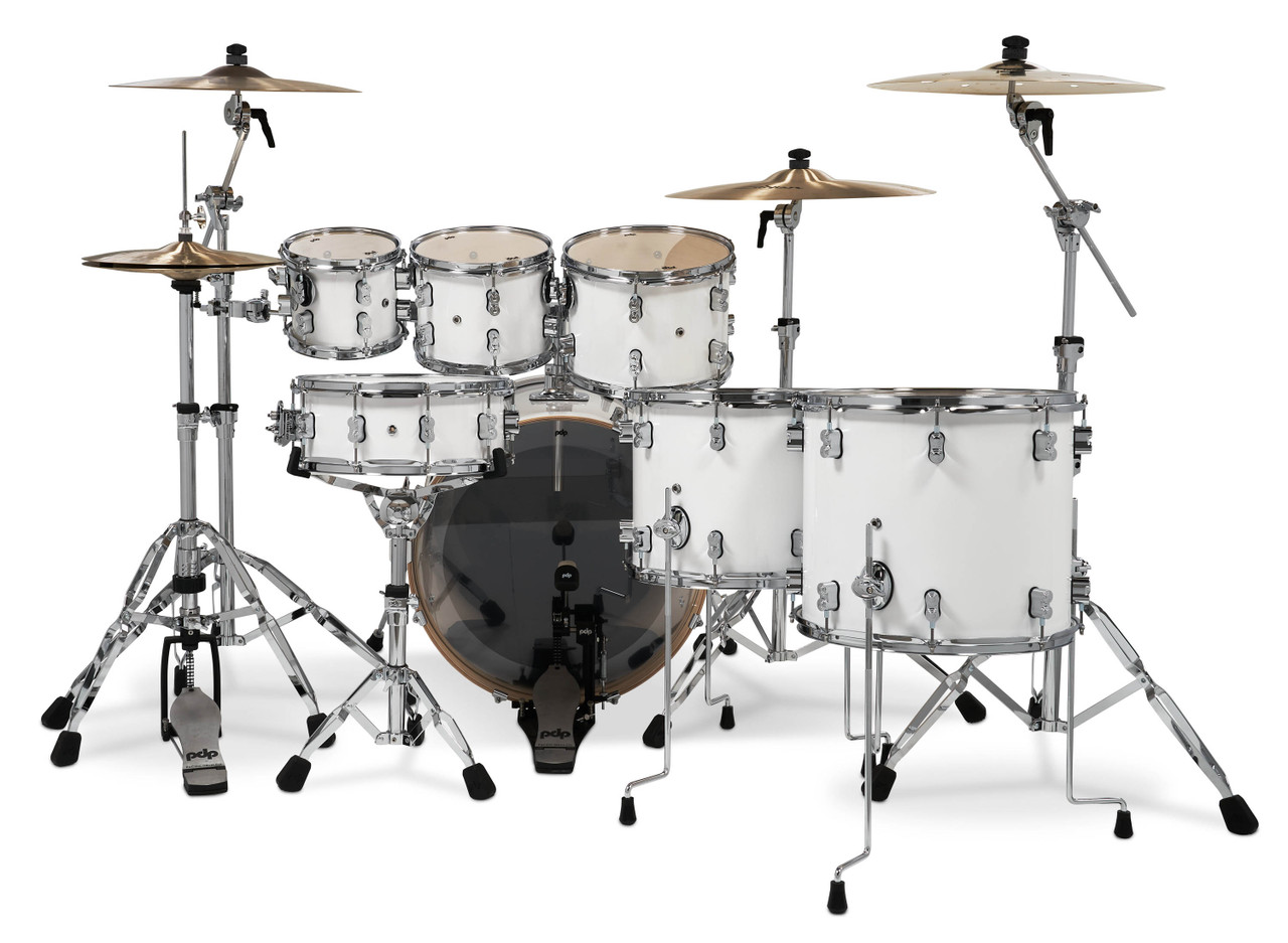 PDP Concept Maple 7-Piece Drum Set - Pearlescent White, Chrome Hardware (PDCM2217PW) | Musician Madness
