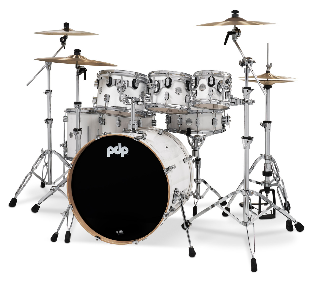 PDP Concept Maple 7-Piece Drum Set - Pearlescent White, Chrome Hardware (PDCM2217PW) | Musician Madness