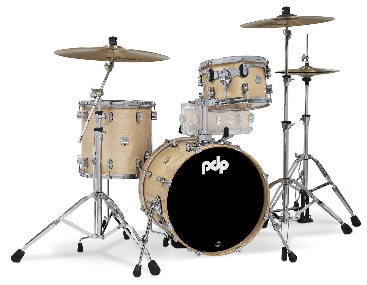 PDP Concept Maple 3-Piece Bop Shell Pack in Natural Lacquer finish with all-maple shells and compact jazz configuration.