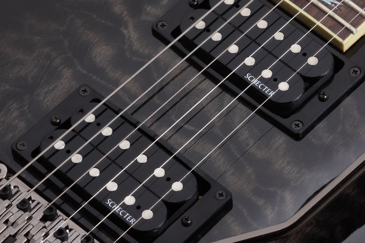 Schecter Omen Extreme Floyd Rose Electric Guitar - See Thru Black (2027) | Musician Madness