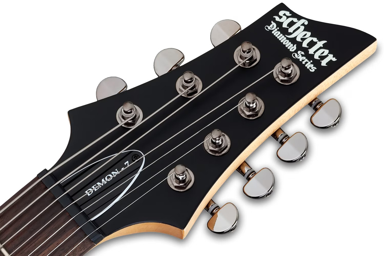 Schecter Demon-7 Electric Guitar - Aged Black Satin (3662