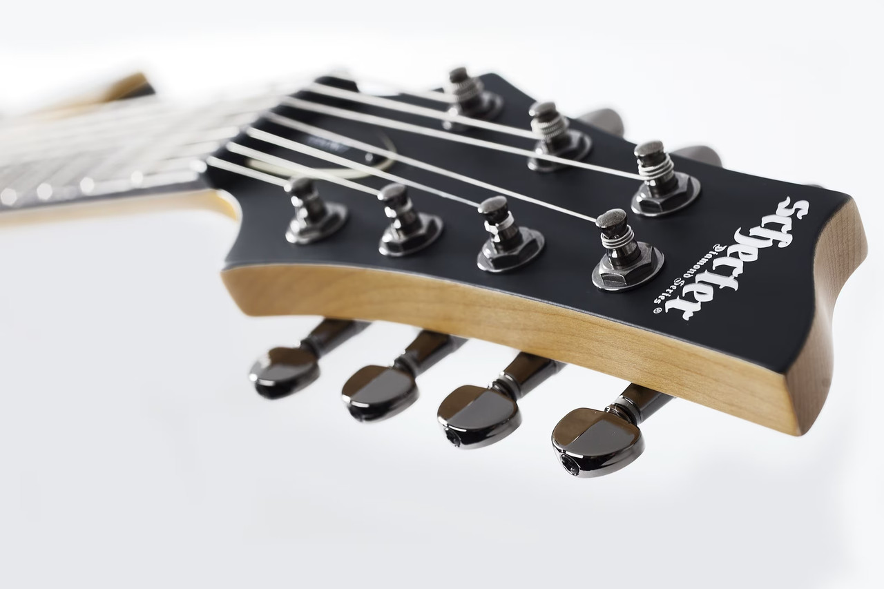 Schecter Demon-7 Electric Guitar - Aged Black Satin (3662) | Musician Madness