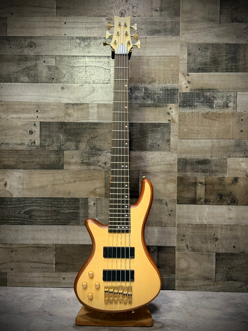 Schecter Stiletto Custom-6 String Bass Guitar - Natural Satin B-Stock (2543) | Musician Madness