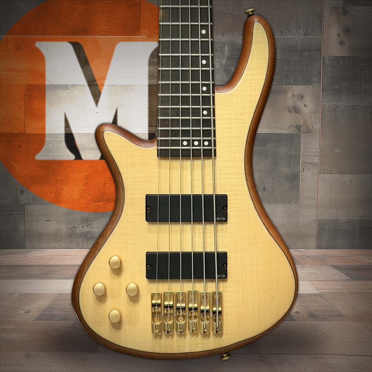 Schecter Stiletto Custom-6 String Bass Guitar - Natural Satin B-Stock (2543) | Musician Madness