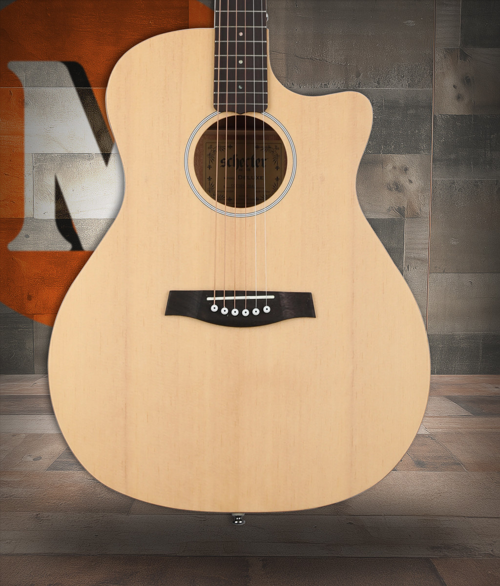 Shop the Schecter Deluxe Acoustic Guitar in Natural Satin (3715) at Musician Madness. Smooth playability, balanced tone, and reliable performance.