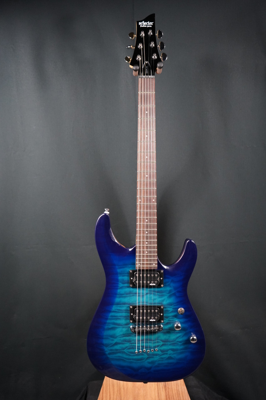 ギター SCHECTER TROUBLE CXT BLUE Schecter C-6 Plus - Ocean Blue Burst (443) | Musician Madness