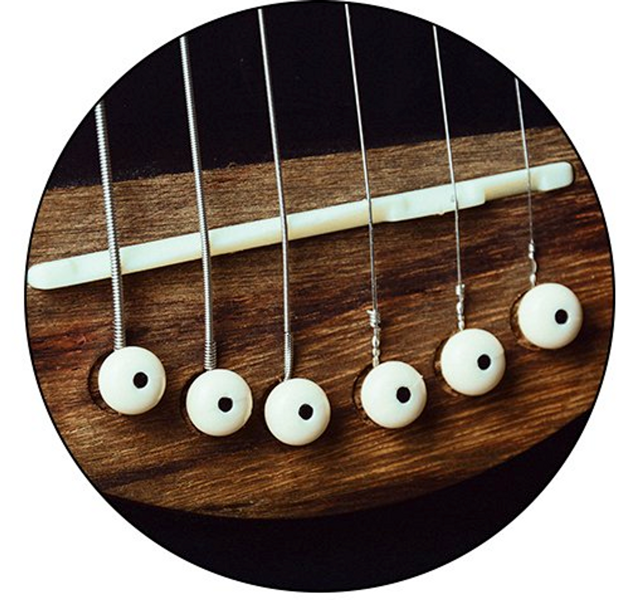 Acoustic Guitar Plastic Bridge Pins Set of 6
