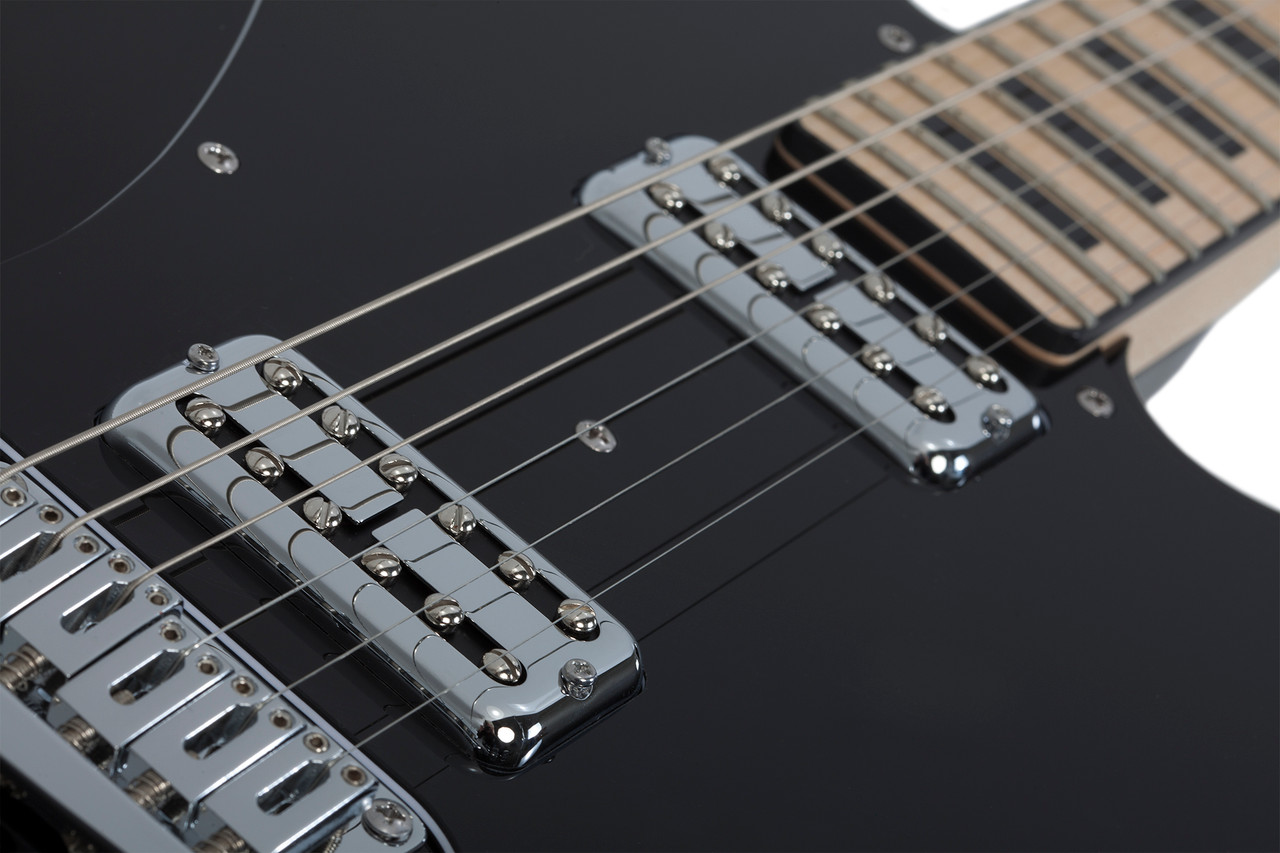 Schecter PT Fastback Electric Guitar - Gloss Black finish, dual humbuckers, chrome hardware, vintage-inspired single-cut design, and modern tone for studio and stage performance