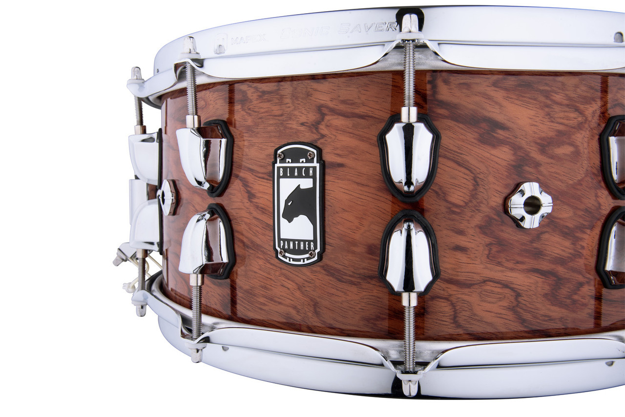 Mapex Black Panther Shadow 14" x 6.5" Snare Drum â€“ Natural (BPNBW4650CXN) featuring a birch/walnut hybrid shell, natural finish, and dark, full tone with dynamic sensitivity.