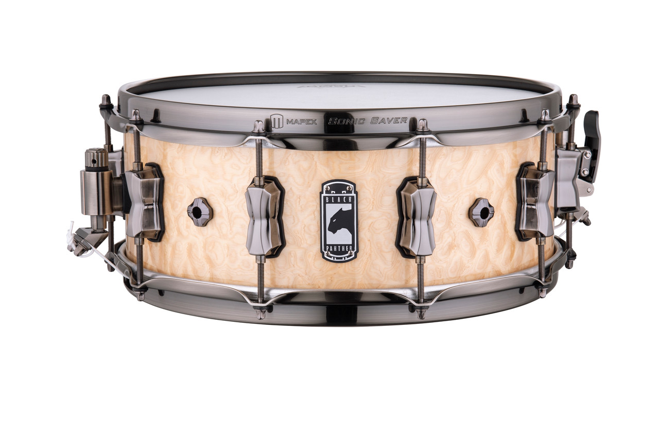 Mapex Black Panther Pegasus 14" x 5.5" Snare Drum (BPNMW4550LWN) featuring a maple/walnut hybrid shell for smooth warmth, balanced projection, and professional tone.