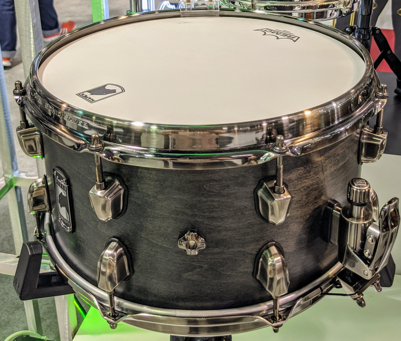 Mapex Black Panther Hydro 13" x 7" Snare Drum â€“ Black (BPNML3700LFB) featuring a thick maple shell, black finish, and precision hardware for deep, responsive, and powerful tone.