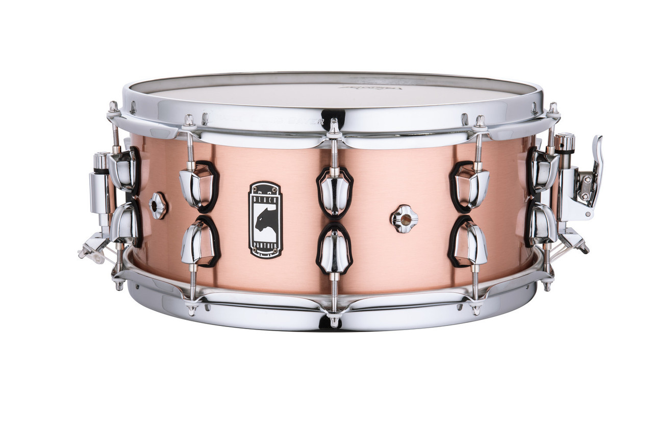 Mapex Black Panther Predator 14" x 6" Snare Drum (BPNCO4601CN) featuring a copper shell, dark and warm tone, and precision hardware for smooth, dynamic snare response.