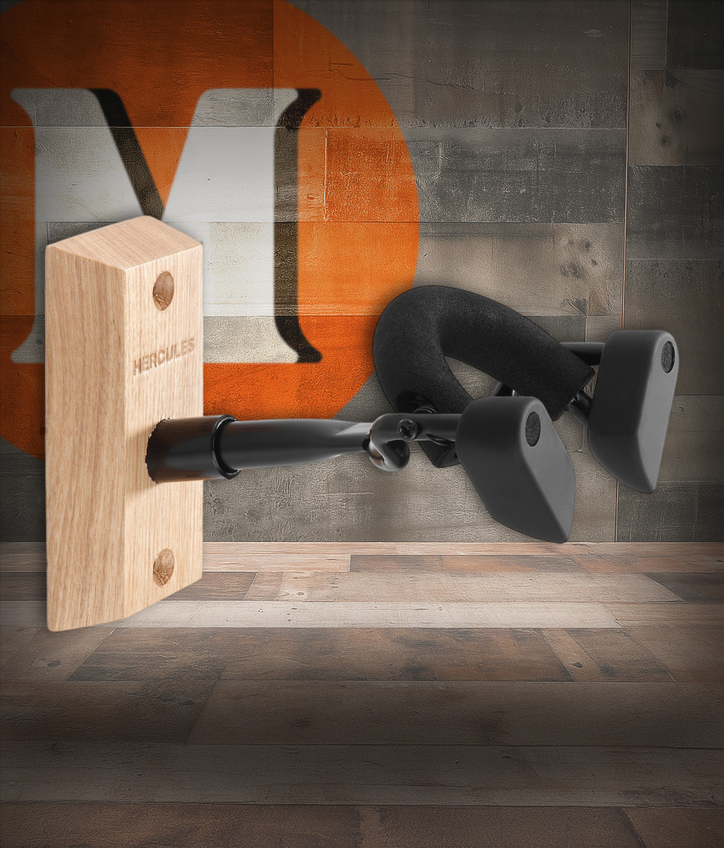 Hercules DSP57WB AGS Violin/Viola Wall Hanger w/ Wooden Base | Musician Madness