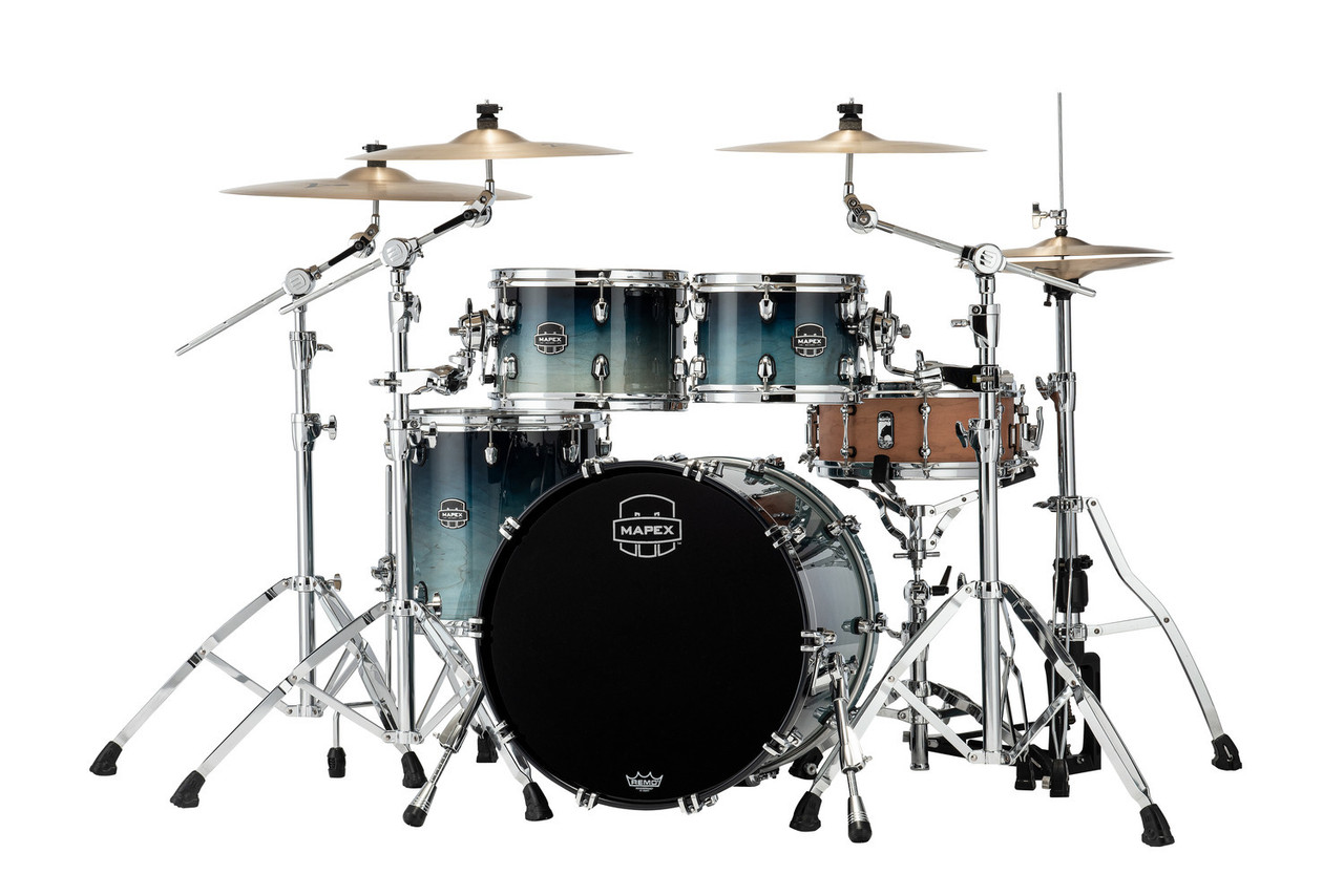 Mapex Saturn Fusion 4-Piece Shell Pack (No Snare) - Teal Blue Fade (SR504XRJ) | Musician Madness