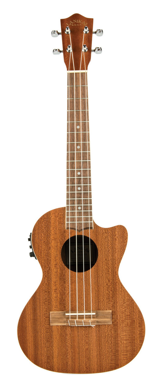 The Lanikai MA-CET Tenor Ukulele features a mahogany top, back, and sides, producing warm, mellow tone with excellent midrange response. The cutaway body design provides improved access to higher frets, while the FishmanÃ‚Â® Kula preamp and tuner deliver clean, natural amplified sound. With smooth playability and solid craftsmanship, this uke is ideal for stage, studio, and everyday playing.