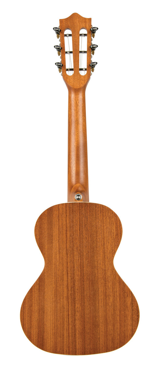 The Lanikai MA-6T Tenor Ukulele features a mahogany top, back, and sides that deliver warm, resonant tone with smooth mids. Its 6-string configuration pairs strings in octave and unison courses, adding depth and fullness to chords and melodies. With comfortable tenor sizing, quality tuners, and clean craftsmanship, i-s an excellent choice for players seeking a lush, full-bodied ukulele sound.