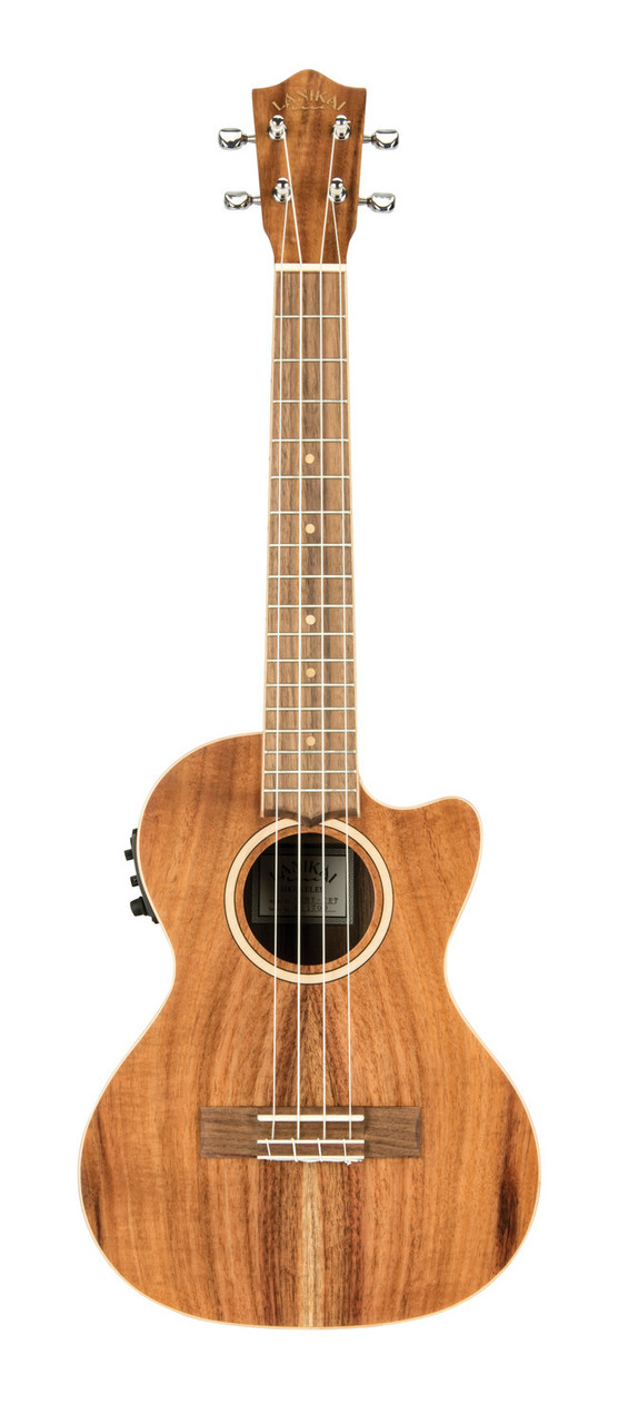 The Lanikai ACST-T Tenor Ukulele features an all-acacia body that produces warm, full midrange tone with bright, articulate highs. Its tenor size offers increased projection and comfortable playability. With elegant binding, a smooth neck profile, and precision tuning hardware, this ukulele is ideal for intermediate and advanced players looking for a rich and expressive acoustic instrument.
