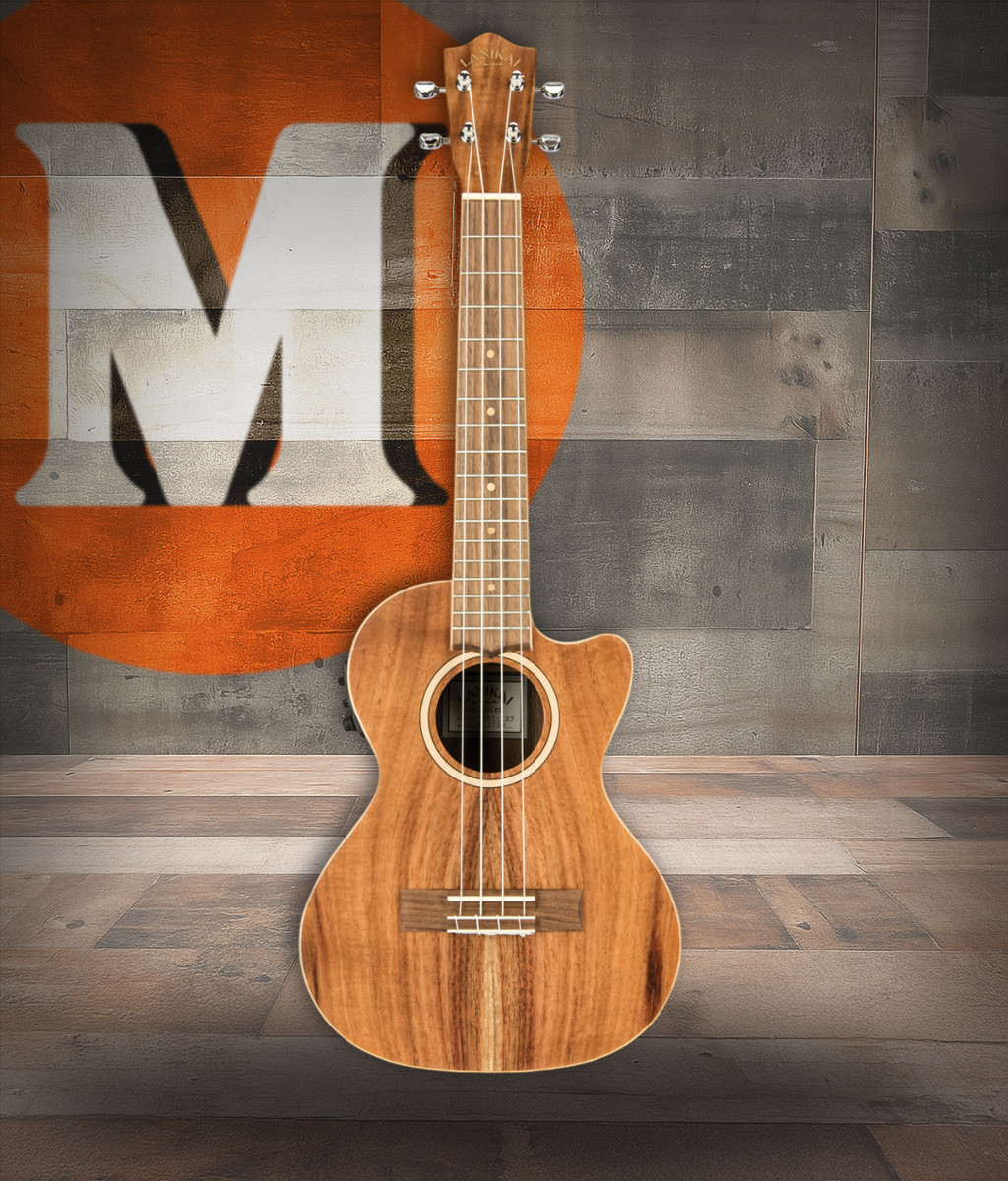 The Lanikai ACST-T Tenor Ukulele features an all-acacia body that produces warm, full midrange tone with bright, articulate highs. Its tenor size offers increased projection and comfortable playability. With elegant binding, a smooth neck profile, and precision tuning hardware, this ukulele is ideal for intermediate and advanced players looking for a rich and expressive acoustic instrument.