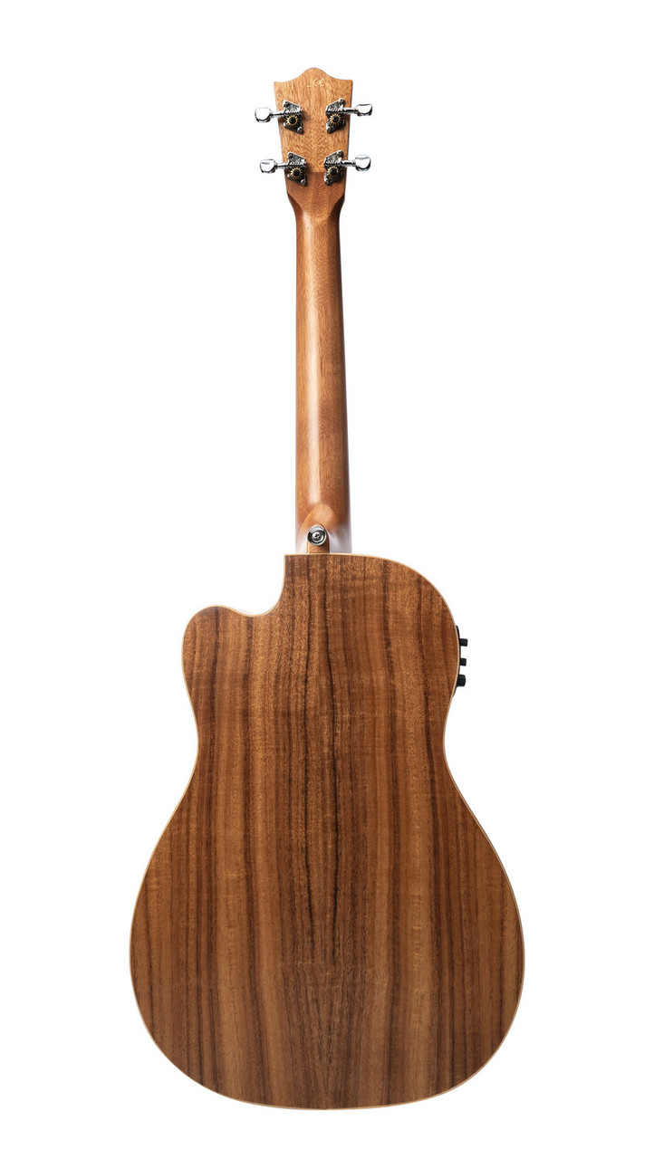 The Lanikai ACST-CEB Baritone Ukulele features an acacia top, back, and sides for a deep, warm, guitar-like tone with excellent resonance. Its baritone size offers expanded low-end and a familiar tuning for guitarists. Equipped with a FishmanÂ® Kula preamp and onboard tuner, it provides clean, natural amplified sound. Perfect for performers, songwriters, and players wanting rich, full-bodied ukulele tone.