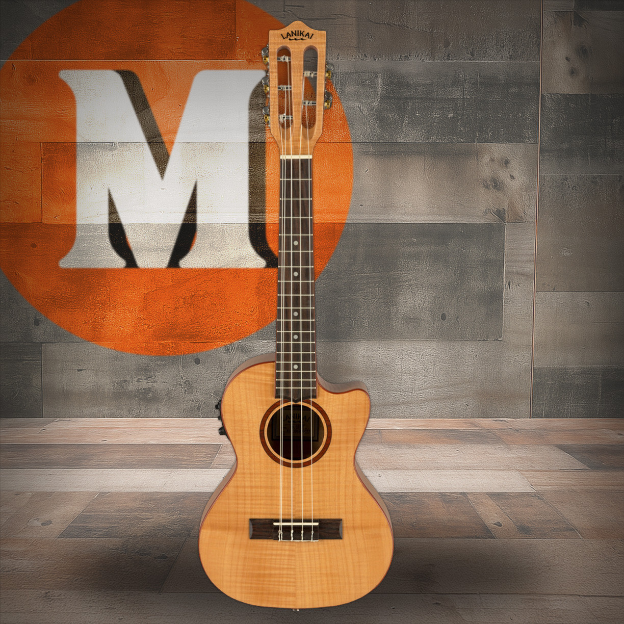 Lanikai Flame Maple 5-String Tenor Cutaway A/E Ukulele w/ Kula Preamp (FM-5CET) | Musician Madness