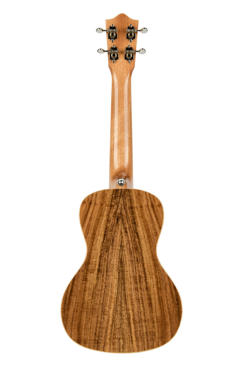 The Lanikai ACS-C Concert Ukulele features an all-solid acacia top, back, and sides, producing a warm, resonant tone with shimmering highs and strong projection. Its concert size offers a comfortable feel with balanced volume and clarity. Beautiful natural wood grain, quality tuners, and refined craftsmanship make this a standout choice for serious ukulele players.