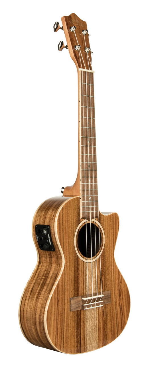 The Lanikai ACS-CET Tenor Ukulele features an all-solid acacia top, back, and sides for beautifully warm, full-bodied tone with excellent sustain. Its cutaway design enables easy access to higher frets, while the FishmanÂ® Kula preamp with built-in tuner provides clean, natural amplified sound. With elegant binding, premium hardware, and smooth playability, this uke is ideal for dedicated players and performers.