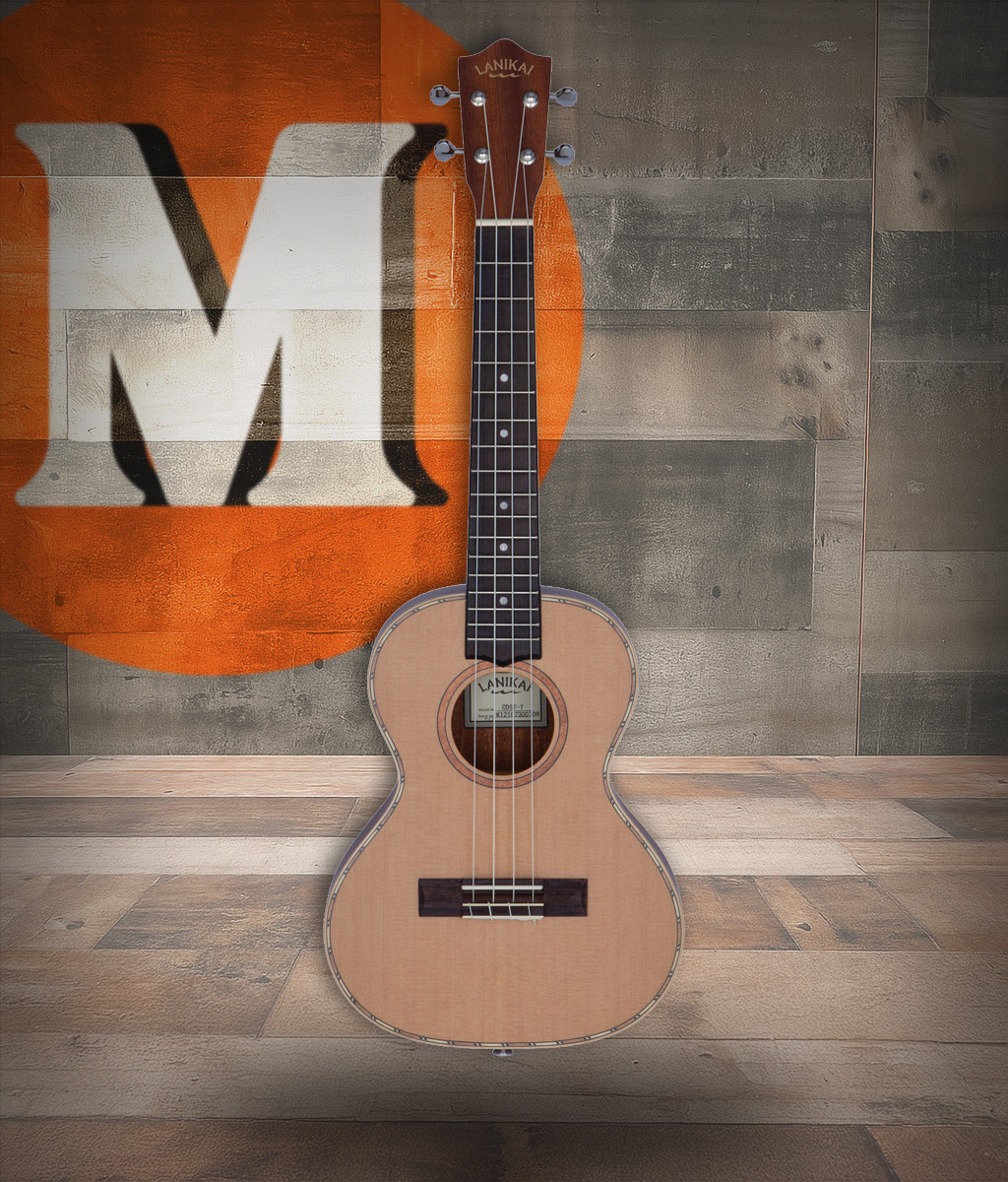 The Lanikai CDST-T Tenor Ukulele features a solid cedar top delivering warm, expressive tone with strong projection, supported by Morado back and sides for tonal balance. Its tenor size provides fuller resonance and comfortable playability, making it ideal for fingerstyle, strumming, and live performance. A beautifully crafted ukulele with refined tone and classic Lanikai quality.