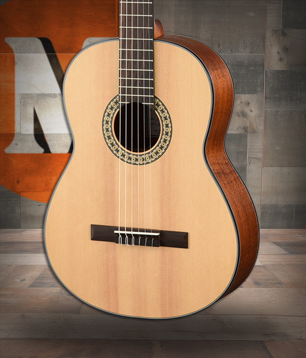 Walden N550E Natura Solid Spruce Top Nylon Classical-Electric - Open Pore Satin Natural (N550E/W)