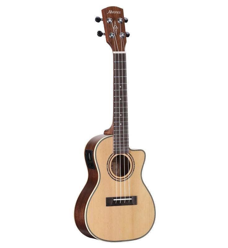 Alvarez Artist AU70WCCE Concert Acoustic-Electric Ukulele featuring a cutaway design, warm tonal woods, sleek Artist Series craftsmanship, and built-in EQ and tuner for studio and live performance.
