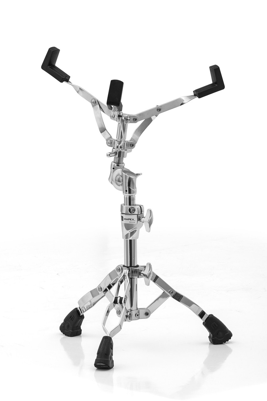 Mapex Mars Snare Stand (S600) - adjustable chrome snare stand with double-braced legs, gear tilter, and lightweight Mars Series hardware design