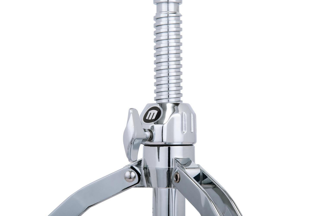 Mapex T850 Double-Braced 3-Leg Drum Throne with Black Leather Round Cushion – heavy-duty adjustable seat with padded top, threaded spindle, and stable chrome base