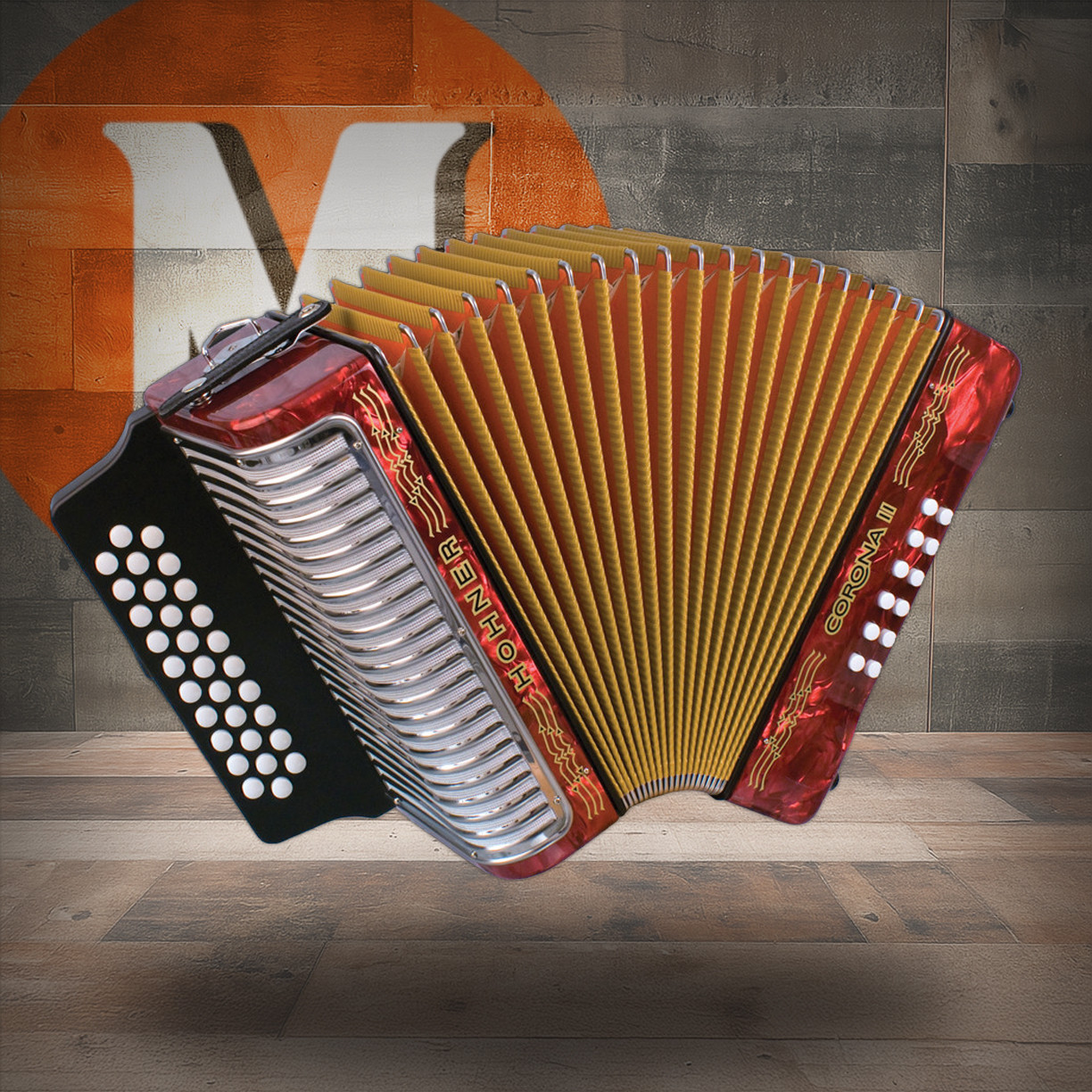 Hohner Corona II Classic G/C/F Red Accordion | Musician Madness