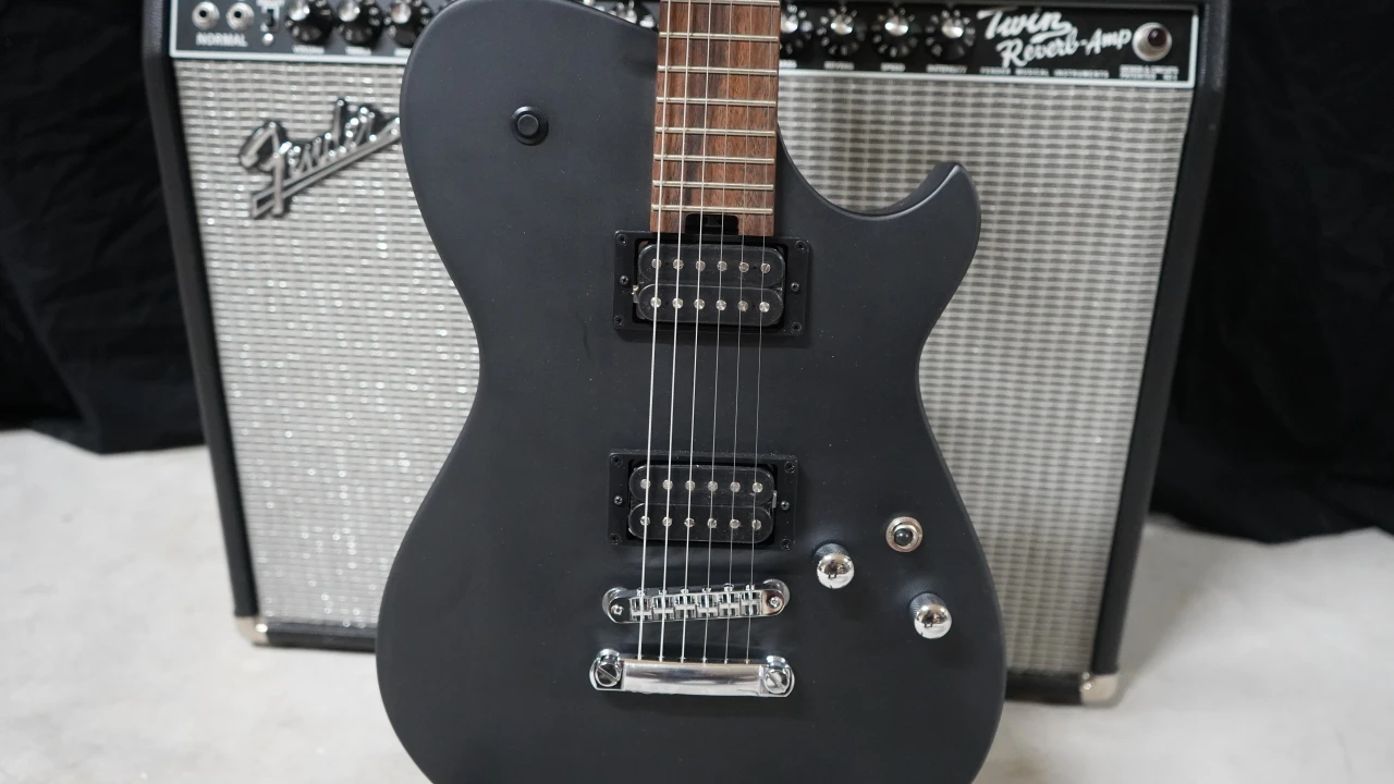 Manson Guitar Works Meta Series MBM-1 Matthew Bellamy Signature Guitar â€“ Satin Black finish, sleek contoured body, powerful Manson pickups, and signature tone inspired by Museâ€™s frontman