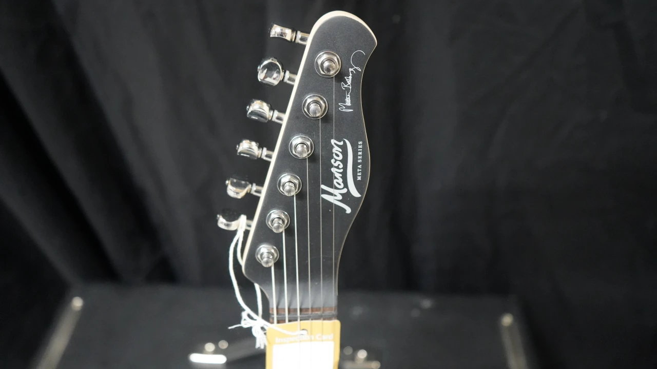 Manson Guitar Works Meta Series MBM-1 Matthew Bellamy Signature Guitar â€“ Satin Black finish, sleek contoured body, powerful Manson pickups, and signature tone inspired by Museâ€™s frontman