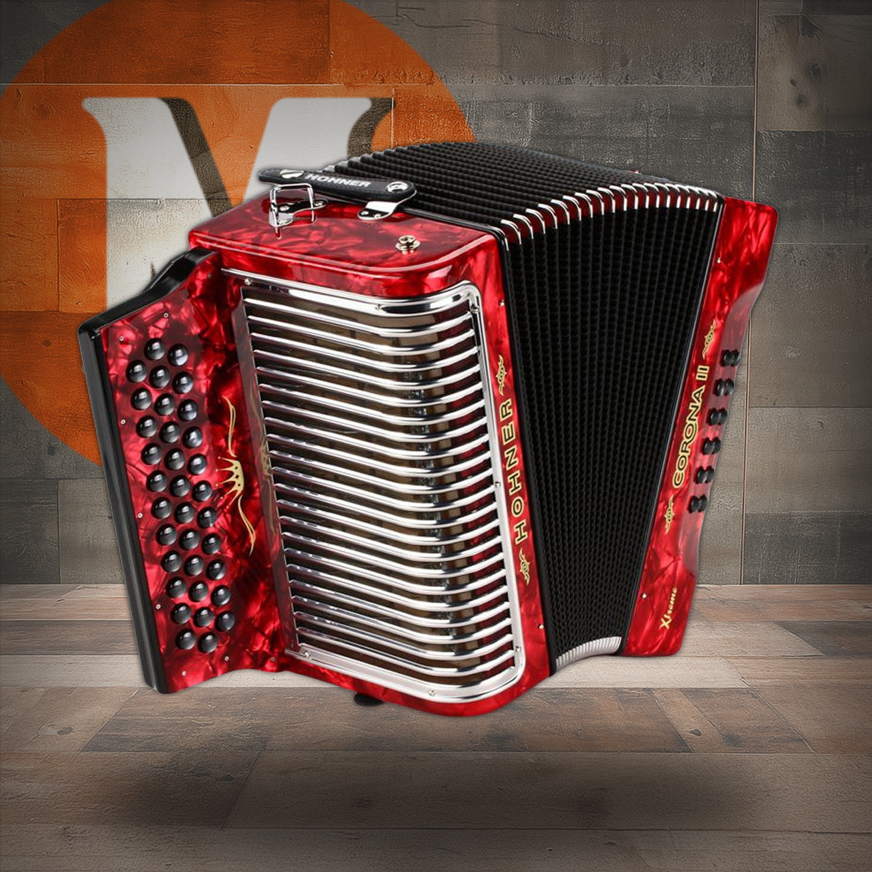 Hohner Corona II XTREME Accordion - GCF Pearl Red | Musician Madness