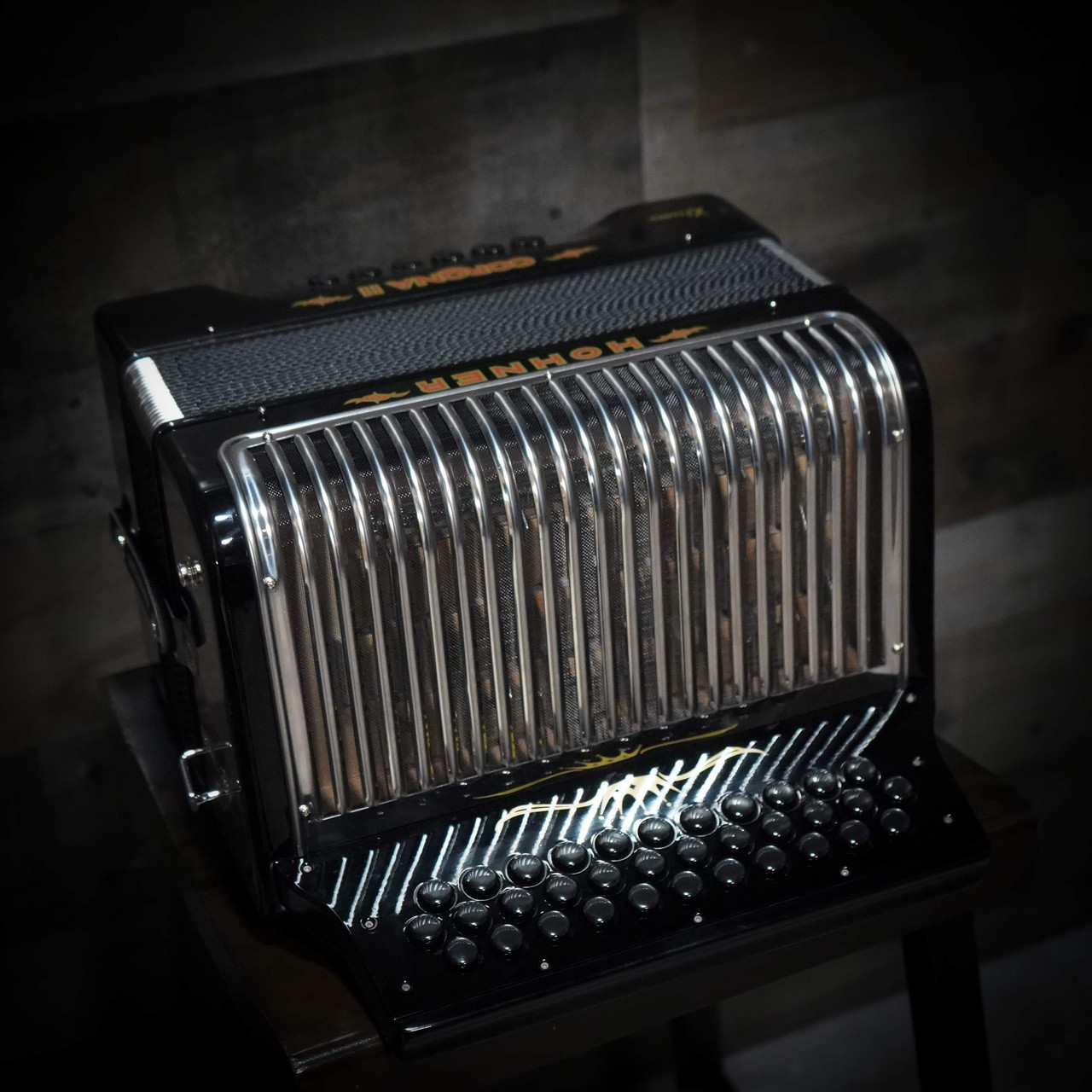 Hohner Corona II XTREME FBbEb Accordion - Jet Black (CXFB